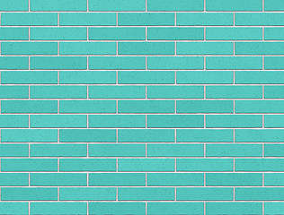 Image showing exterior brick wall in cerulean, texture, background