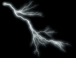 Image showing white thunder on black background