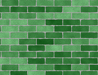 Image showing green brick wall texture