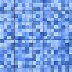 Image showing Blue square tile pattern