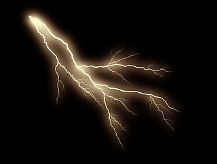 Image showing orange thunderbolt on black background