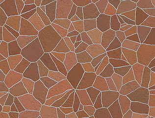 Image showing Seamless texture of stonewall in brown color