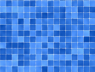 Image showing Tiles mosaic in blue and white
