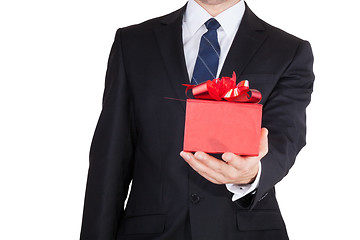 Image showing Businessman with gift