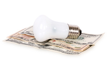 Image showing bulb on dollars