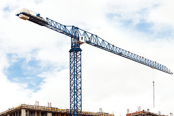 Image showing Construction site with crane