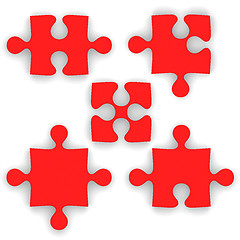 Image showing Red puzzle piece