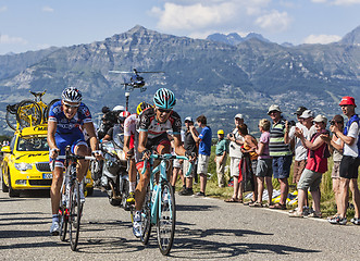 Image showing The Cyclists Andreas Kloden and Arnold Jeannesson