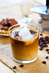 Image showing Ice coffee with milk