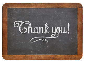 Image showing Thank you on blackboard