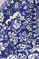 Image showing Fragment of colorful retro tapestry textile pattern with floral ornament useful as background