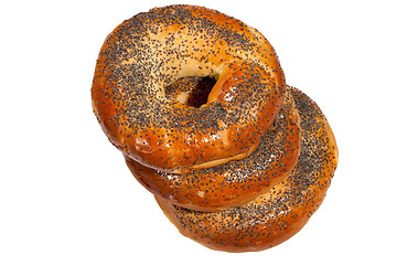 Image showing bagels with poppy seeds