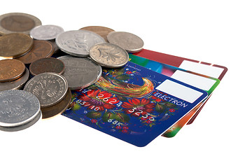 Image showing credit cards and coins