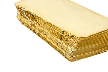 Image showing old book without a cover on a white
