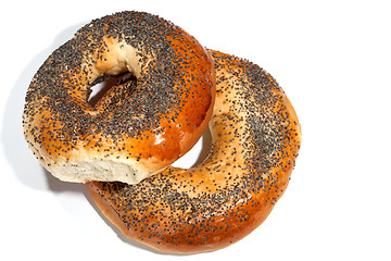 Image showing bagels with poppy seeds