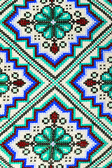 Image showing Cross stitch embroidery on canvas.