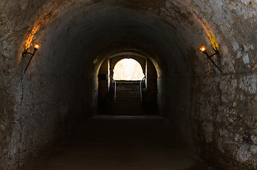 Image showing bad lit catacombs of the castle