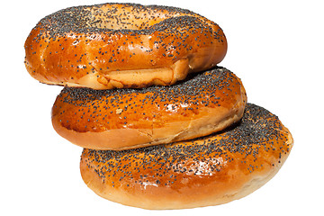 Image showing bagels with poppy seeds