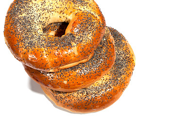 Image showing bagels with poppy seeds