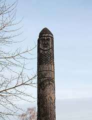 Image showing wooden statue of the Slavic god Perun