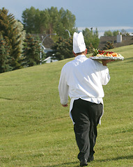 Image showing chef with food tray