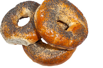 Image showing bagels with poppy seeds