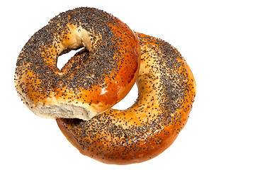 Image showing bagels with poppy seeds