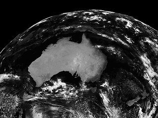 Image showing Australia on black Earth