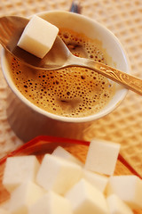 Image showing Coffee and sugar