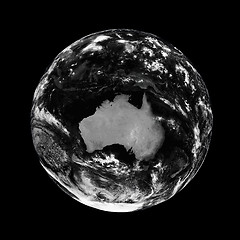 Image showing Australia on black Earth