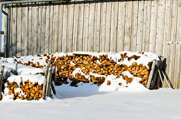 Image showing forest and field  winter landscape