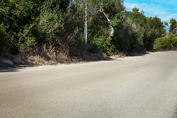 Image showing empty road in sunlight blue sky destination