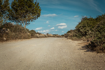 Image showing empty road in sunlight blue sky destination