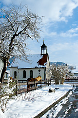 Image showing forest and field  winter landscape