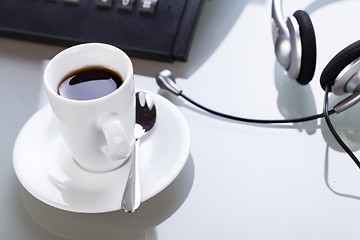 Image showing have a break in office coffe on desk business lifestyle