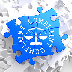 Image showing Complaint Concept on Blue Puzzle.