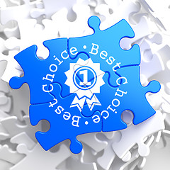 Image showing Best Choice Concept on Blue Puzzle.