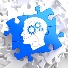 Image showing Psychological Concept on Blue Puzzle.