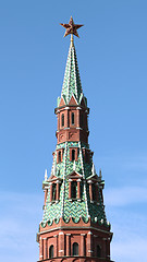 Image showing Moscow Kremlin tower with red star