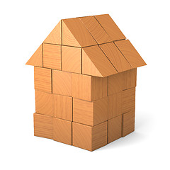Image showing Toy house made of cubes