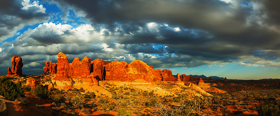 Image showing Scenic view at the Arches National Park, Utah, USA