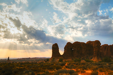 Image showing Scenic view at the Arches National Park, Utah, USA