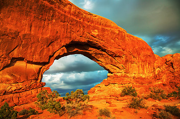 Image showing Door Arch at the Arches National Park, Utah