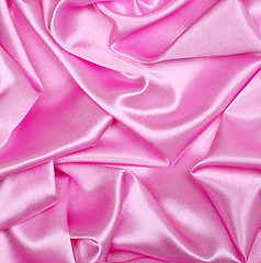 Image showing Smooth elegant pink silk  as background 