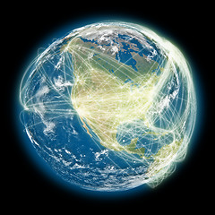 Image showing Connected world North America view