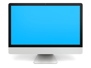 Image showing Desktop computer with blue screen