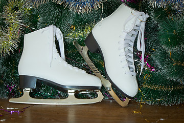 Image showing Gift for New year and Christmas - womens skates with beautiful w