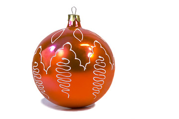 Image showing Decorations for Christmas trees - red beautiful balloon.