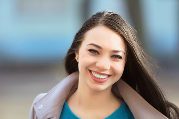 Image showing Young cheerful brunette