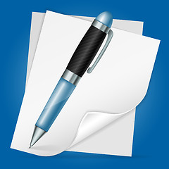 Image showing Pen with Sheet Paper